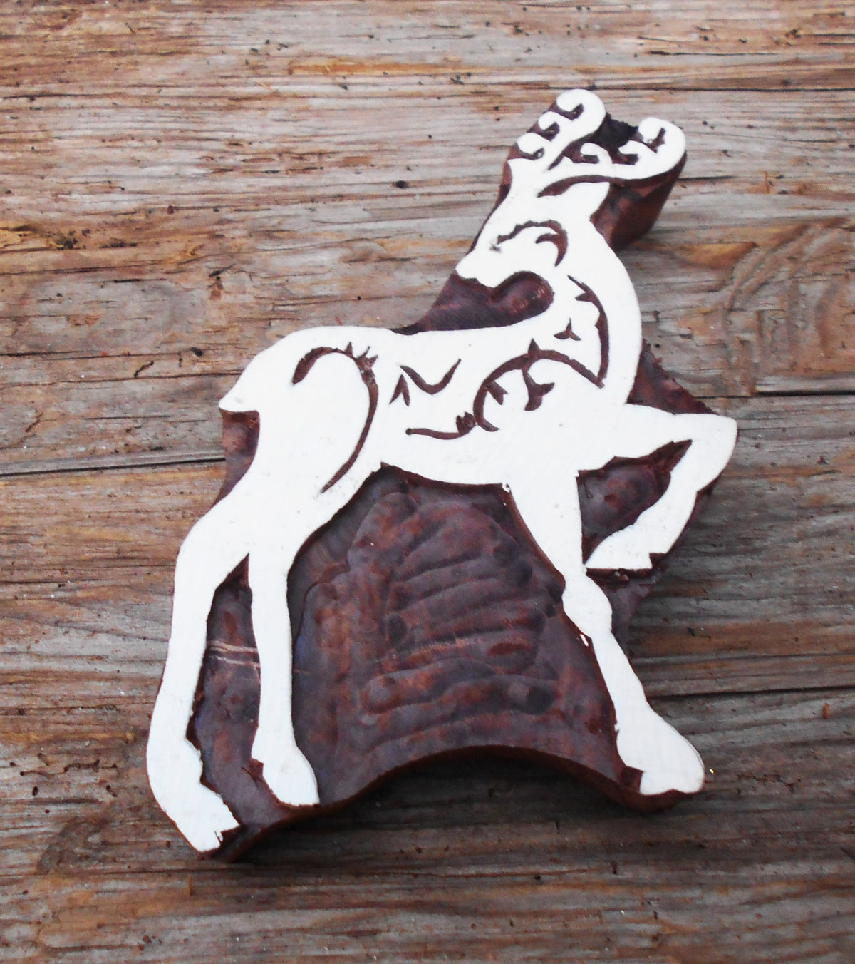 Tierstempel, Stoffdruckstempel, Holzdruckstempel, Blaudruckstempel, Reh, Hirsch