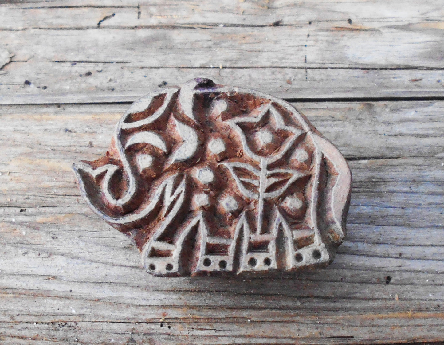 Tierstempel, Stoffdruckstempel, Holzdruckstempel, Textilstempel, Elefant