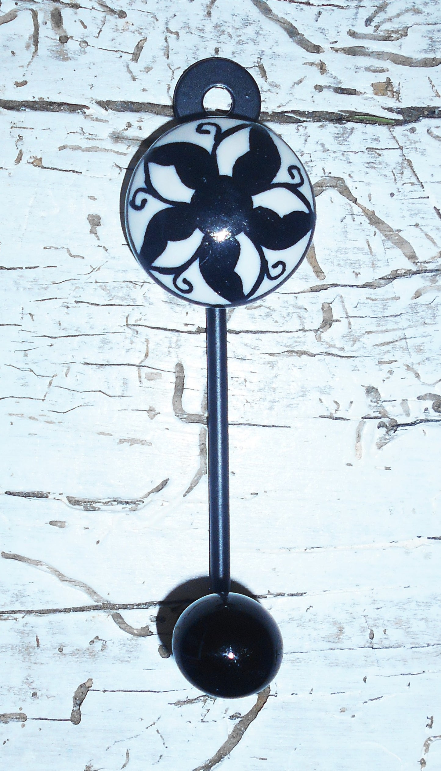 Keramikhaken, Garderobenhaken, Wandhaken, Kleiderhaken, klein, schwarz