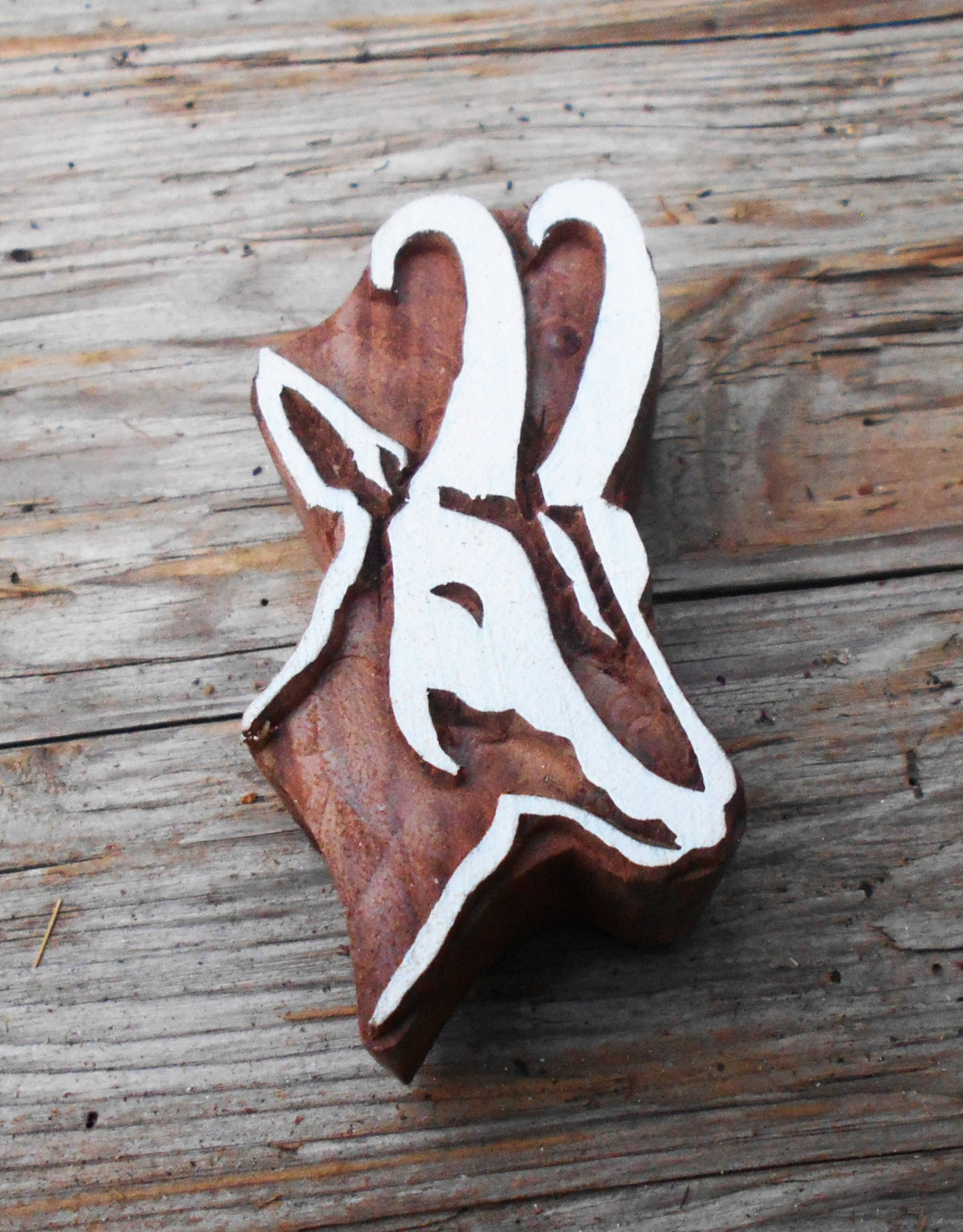 Tierstempel, Stoffdruckstempel, Holzdruckstempel, Gams