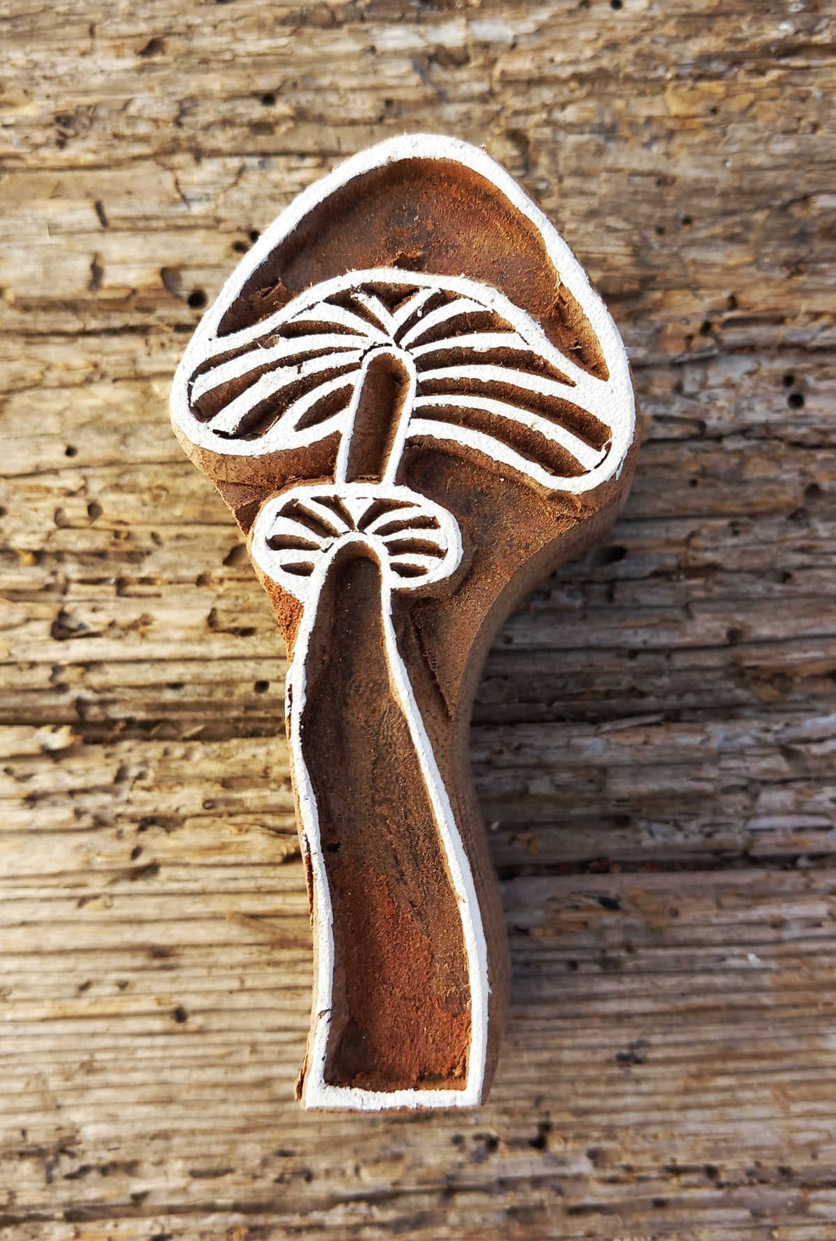 Stoffdruckstempel, Holzdruckstempel, Motivstempel, Blaudruckstempel, Pilz