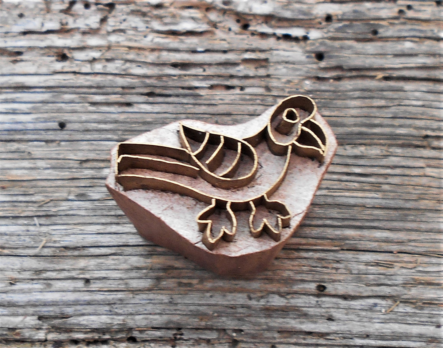 Metallstempel, Leinenstempel, Stoffdruckstempel, Tier, Vogel