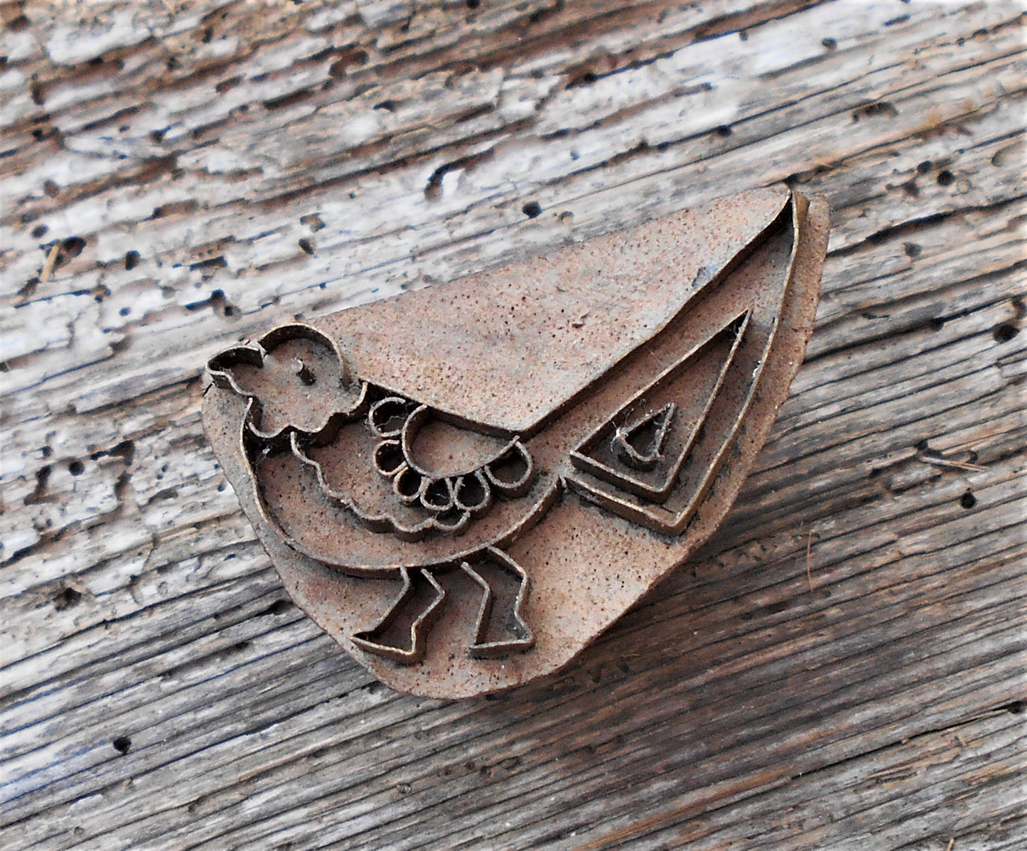 Metallstempel, Leinenstempel, Stoffdruckstempel, Tier, Vogel