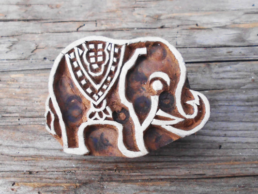 Textilstempel, Stoffdruckstempel, Holzdruckstempel, Druckstempel, Elefant