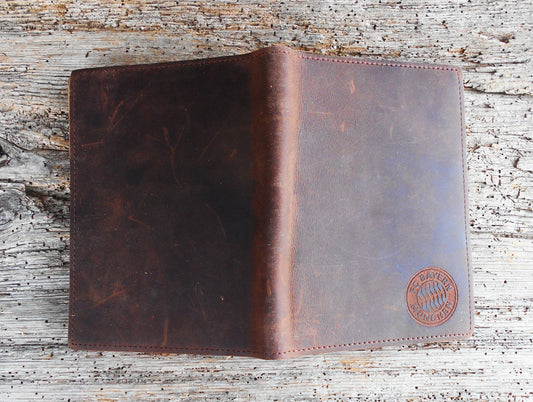 Bayern München, Leder-Notizbuch, handgearbeitet, Tagebuch, Vintage Notizbuch, handgeschöpftes Papier