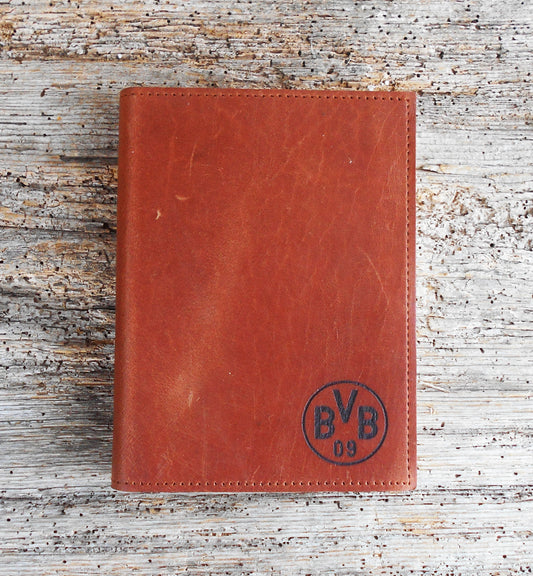 Borussia Dortmund, Leder-Notizbuch, handgearbeitet, Tagebuch, Vintage Notizbuch
