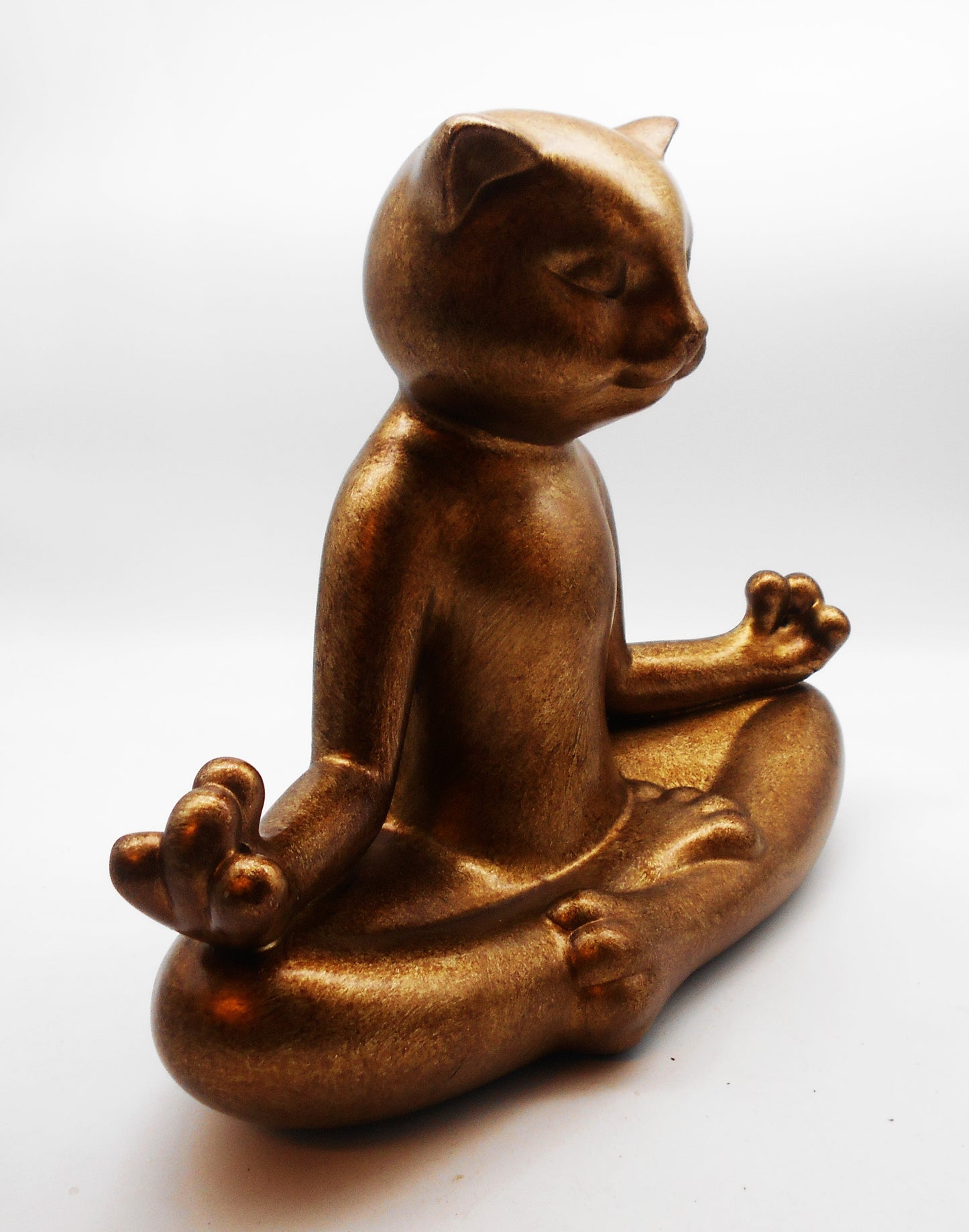 Yoga-Katze, meditierend, Keramik, groß