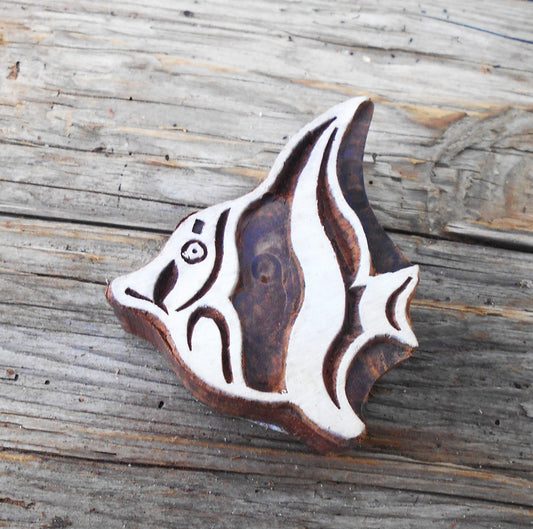 Tierstempel, Stoffdruckstempel, Holzdruckstempel, Blaudruckstempel, Fisch