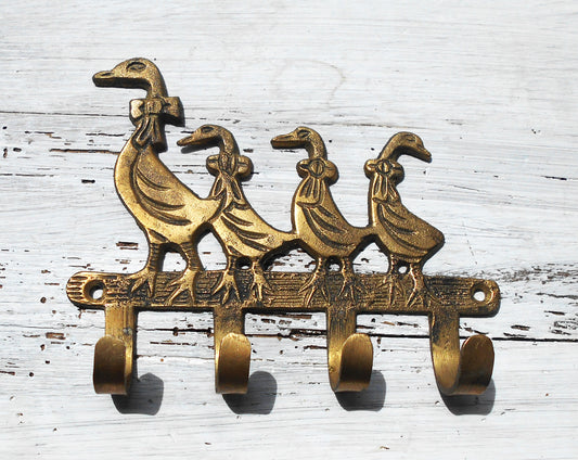 Garderobenhaken, Wandhaken, Kleiderhaken, Messing, Gänse
