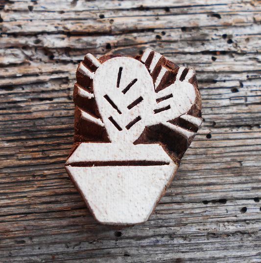 Stoffdruckstempel, Holzdruckstempel, Motivstempel, Blaudruckstempel, Kaktus