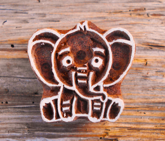 Tierstempel, Stoffdruckstempel, Holzdruckstempel, Blaudruckstempel, Elefant