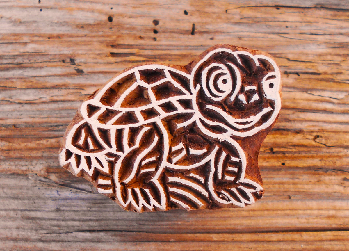 Tierstempel, Stoffdruckstempel, Holzdruckstempel, Blaudruckstempel, Schildkröte