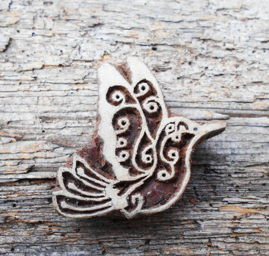 Stoffdruckstempel, Holzdruckstempel, Motivstempel, Blaudruckstempel, Textildruck-Paradies-Vogel 2