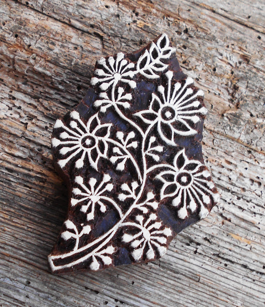 Holzstempel, Stoffdruck, Blumen