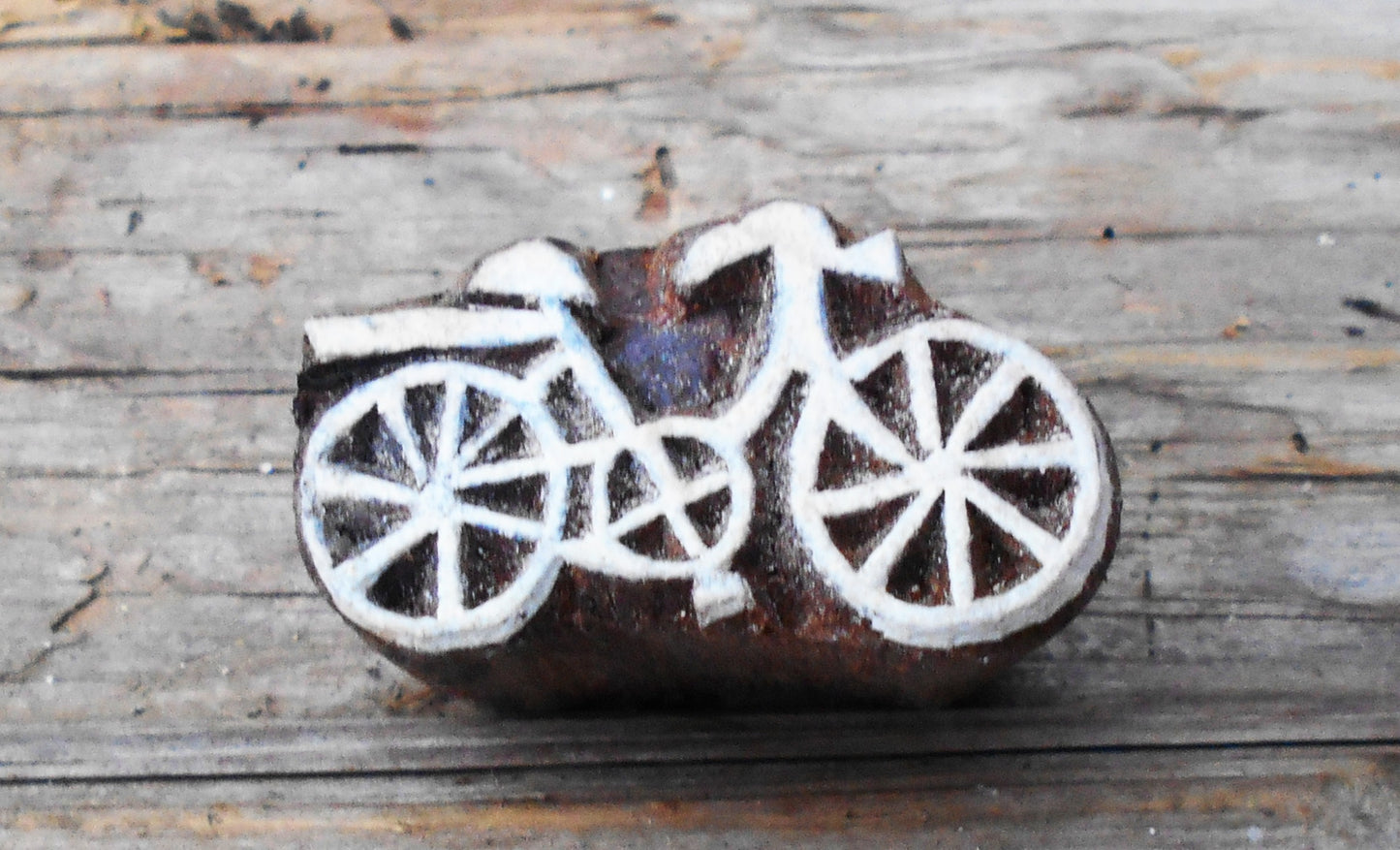 Motivstempel, Stoffdruckstempel, Holzdruckstempel, Textilstempel, Fahrrad