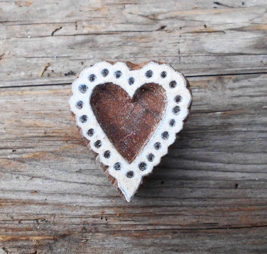 Motivstempel, Stoffdruckstempel, Holzdruckstempel, Textilstempel, Herz