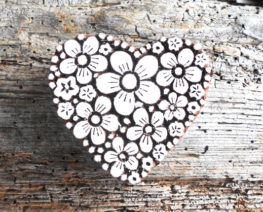 Stoffdruckstempel, Holzdruckstempel, Motivstempel, Blaudruckstempel, Textildruck, Herzen