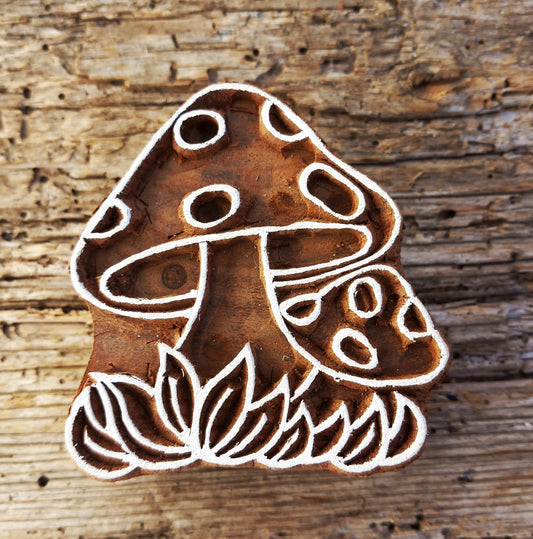 Stoffdruckstempel, Holzdruckstempel, Motivstempel, Blaudruckstempel, Pilze