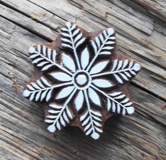 Druckstempel, Holzdruckstempel, Motivstempel, Blaudruckstempel, Stoffdruckstempel-Blume