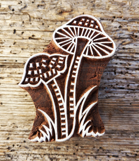 Stoffdruckstempel, Holzdruckstempel, Motivstempel, Blaudruckstempel, Pilze