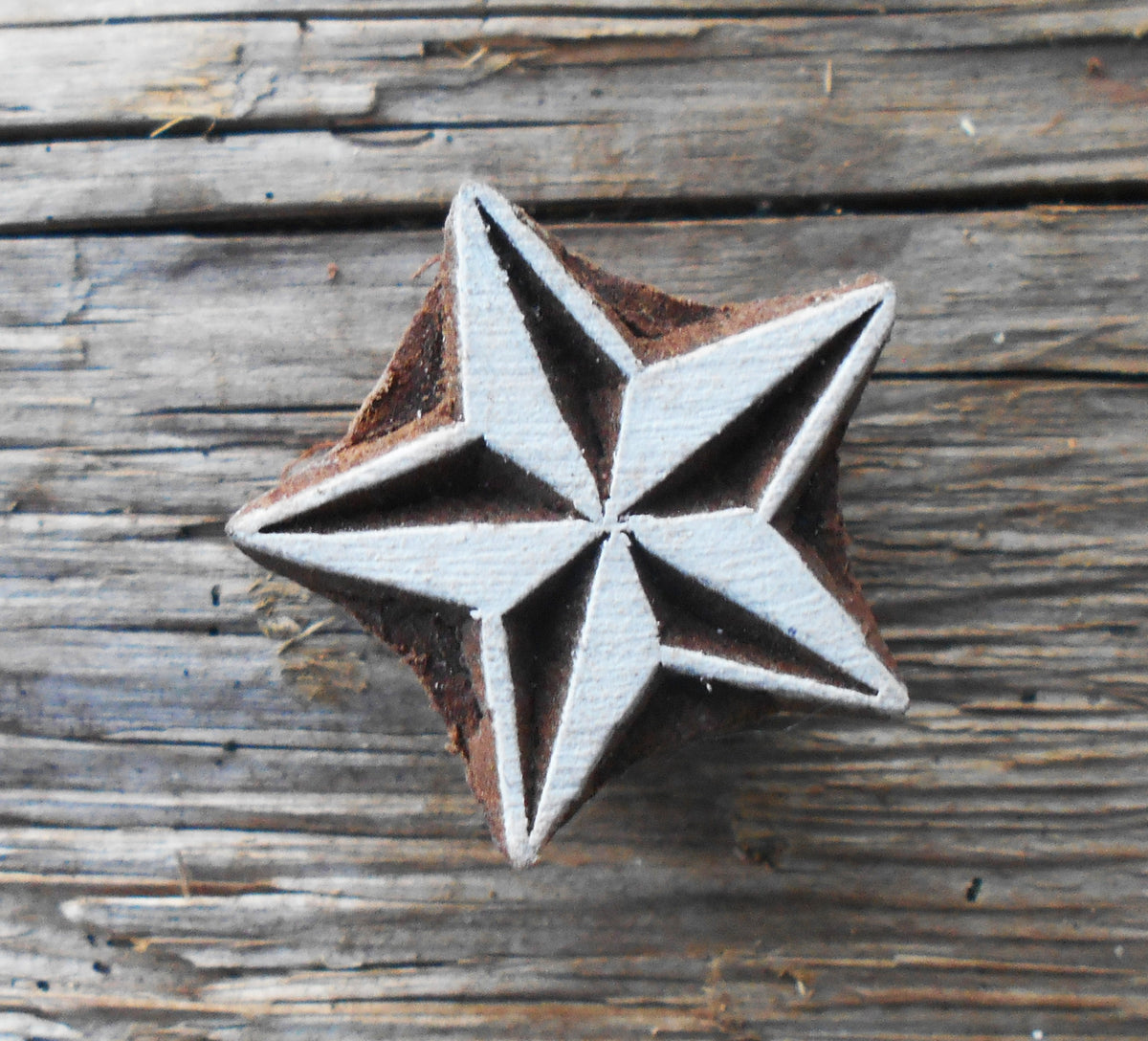 Druckstempel, Holzdruckstempel, Motivstempel, Blaudruckstempel, Stoffdruckstempel-Stern