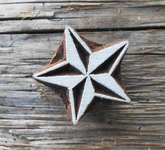 Druckstempel, Holzdruckstempel, Motivstempel, Blaudruckstempel, Stoffdruckstempel-Stern