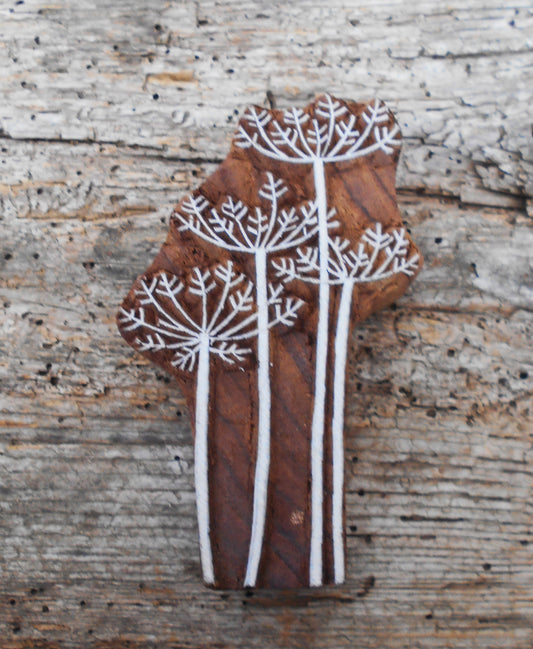 Stoffdruck Stempel, Holzdruckstempel, Motivstempel, Blaudruckstempel, Textildruck-Fenchel