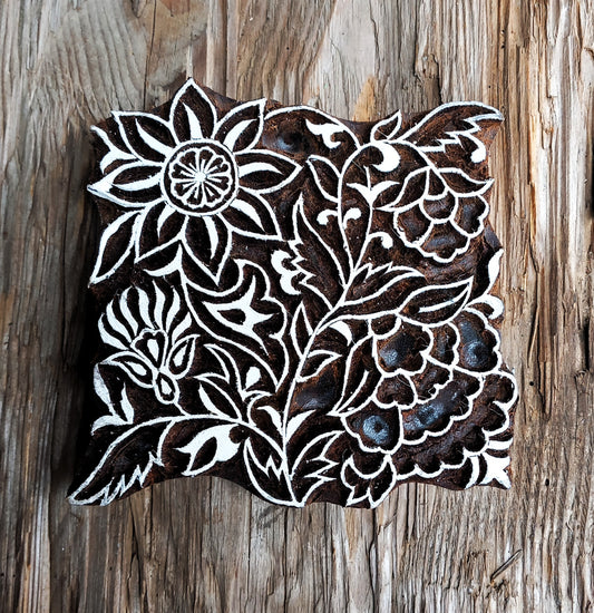Stoffdruckstempel Blumenranken