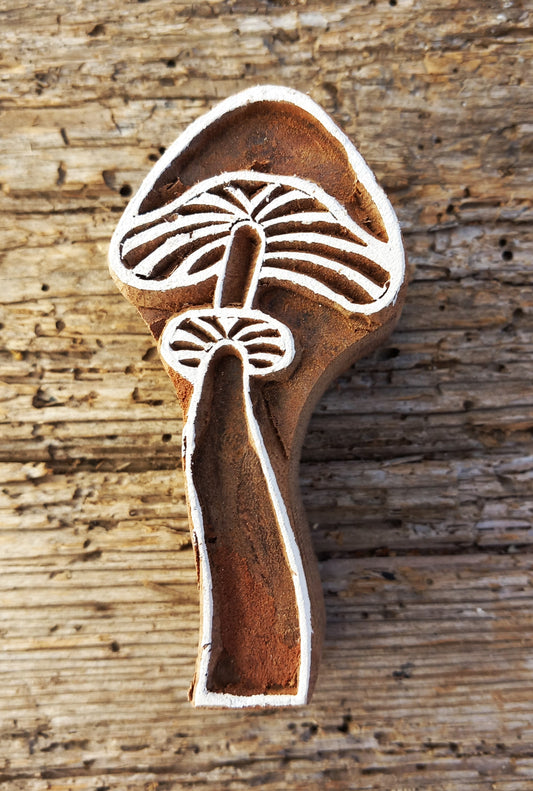 Stoffdruckstempel, Holzdruckstempel, Motivstempel, Blaudruckstempel, Pilz
