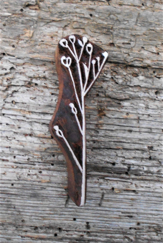 Stoffdruckstempel, Holzdruckstempel, Motivstempel, Blaudruckstempel, Gras