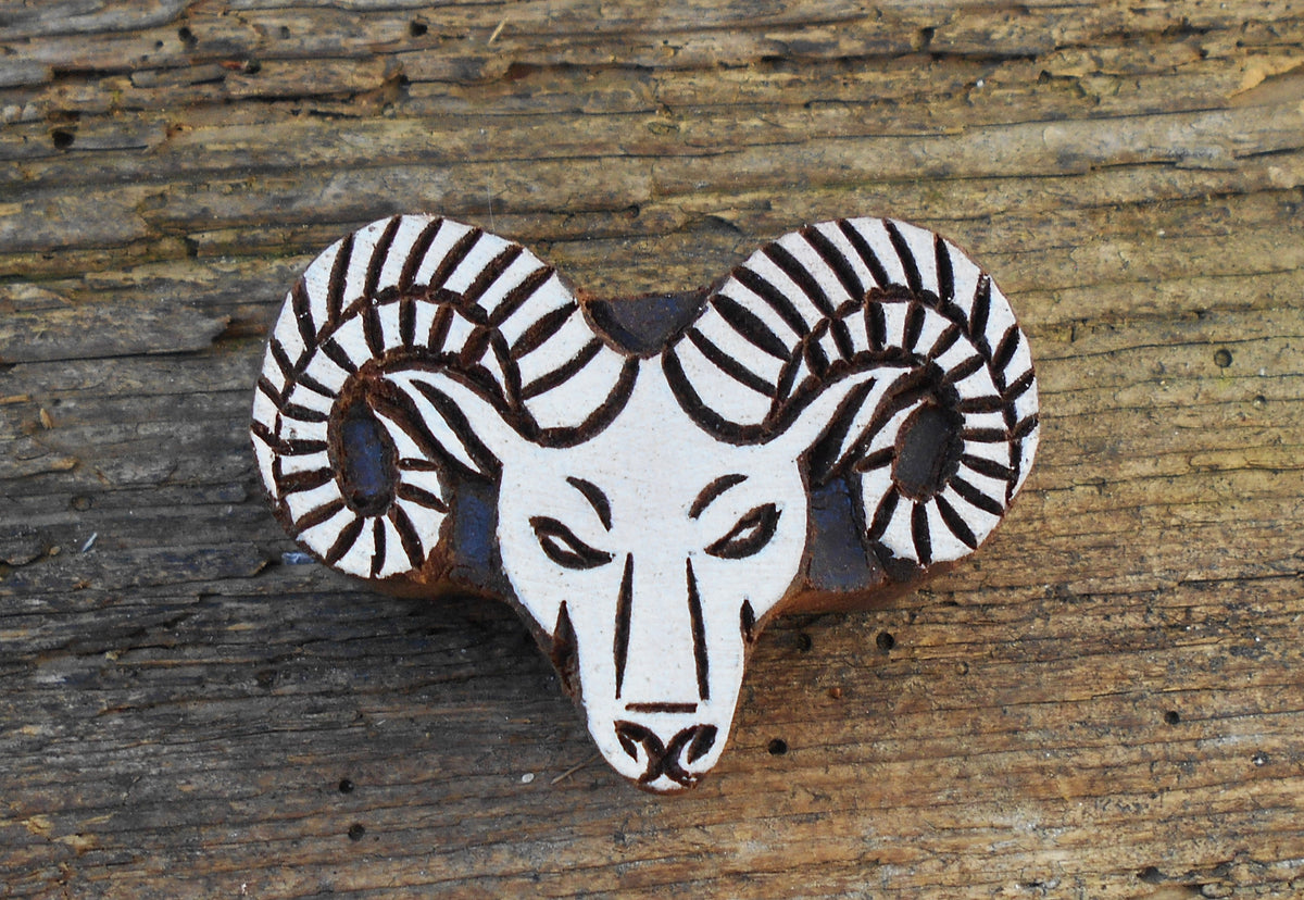 Tierstempel, Stoffdruckstempel, Holzdruckstempel, Widder
