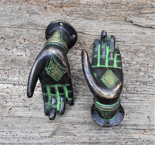 Messinggriff, Schubladengriff, Möbelgriff, Hand