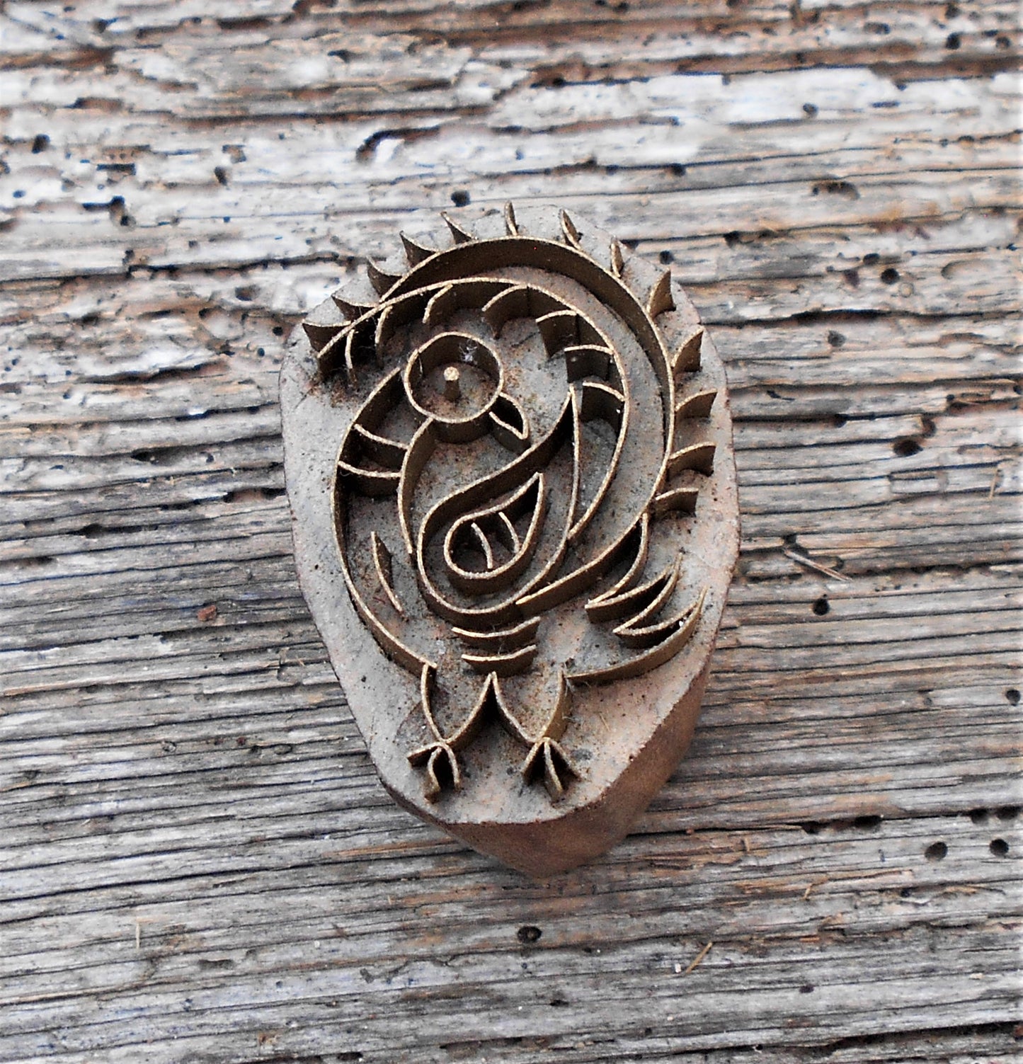 Metallstempel, Leinenstempel, Stoffdruckstempel, Tier, Vogel