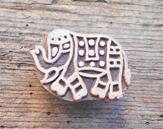Tierstempel, Stoffdruckstempel, Holzdruckstempel, Textilstempel, Elefant