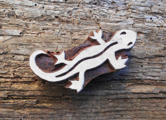Tierstempel, Stoffdruckstempel, Holzdruckstempel, Echse
